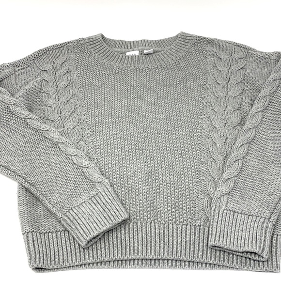 Gab cable knit/woven crewneck sweater. Size:Large - Picture 4 of 4